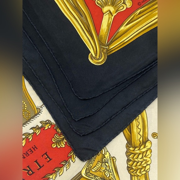 Hermes Vintage Silk Scarf Etriers Carre 90 By F.de La Perriere - Picture 5 of 16